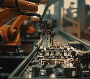 Robotic assembly line for automated manufacturing production